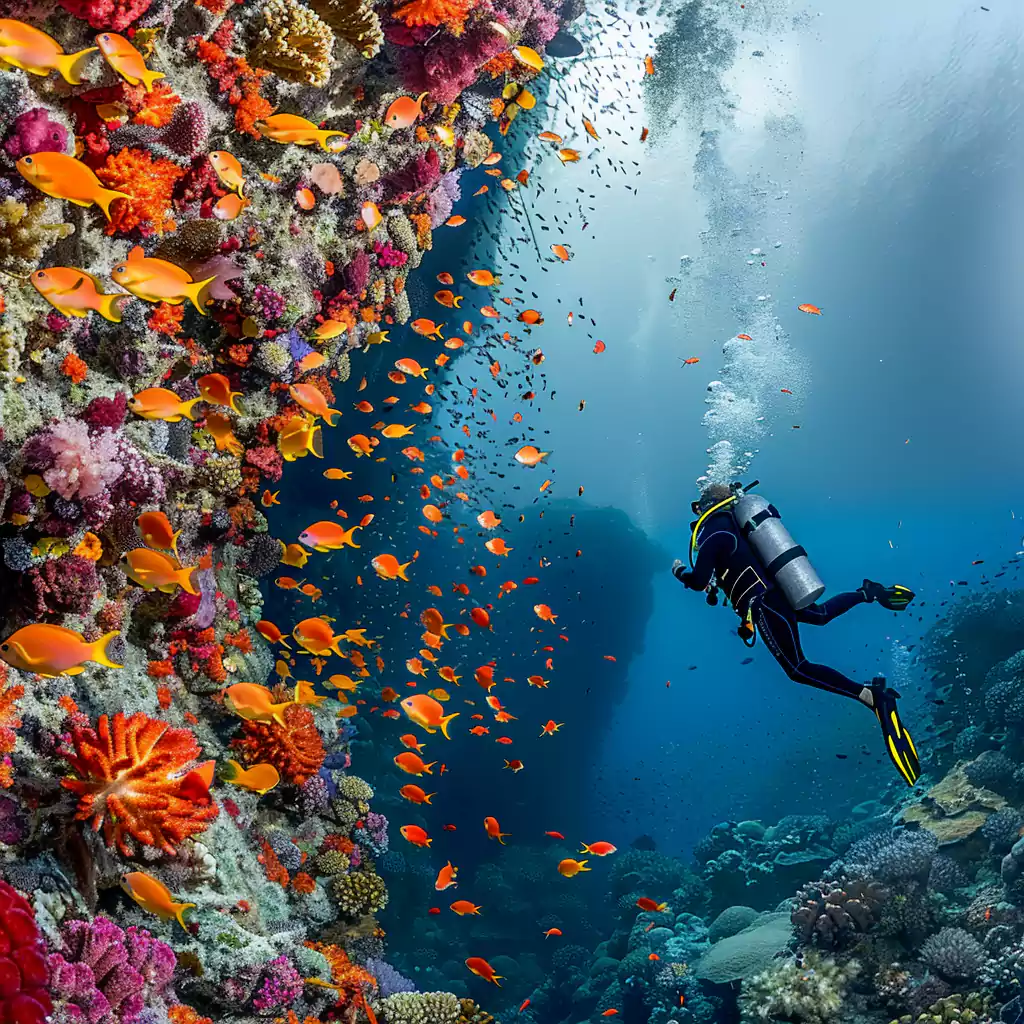 Diver exploring Egypt's underwater life